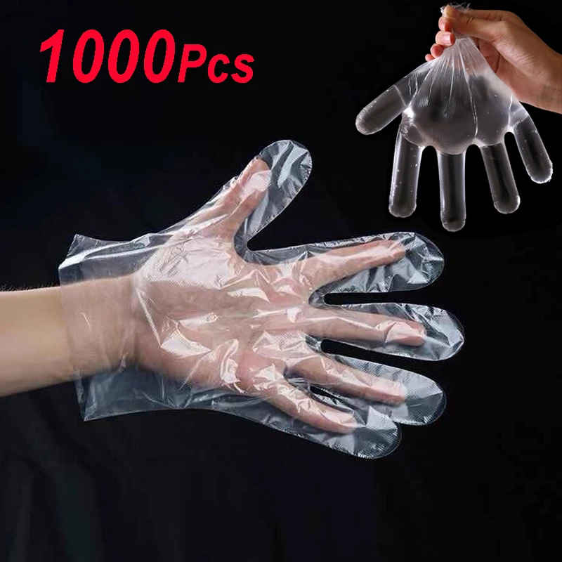 Nouveau 500/100PCS Plastique Clair Gants Nourriture Nettoyage Jetable PE sanitaires Gants Nouveau 500/100PCS Plastique Clair Gants Nourriture Nettoyage Jetable PE sanitaires Gants