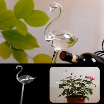 

Portable Flamingo Glass Automatic Watering Vase Gift Garden Home Decor