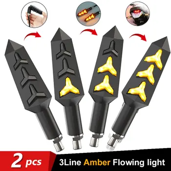 

Motorcycle LED Turn Signals Flowing Water Blinker Flashing Lights Built Relay Bendable Auto Tail Flasher Indicator Lamp