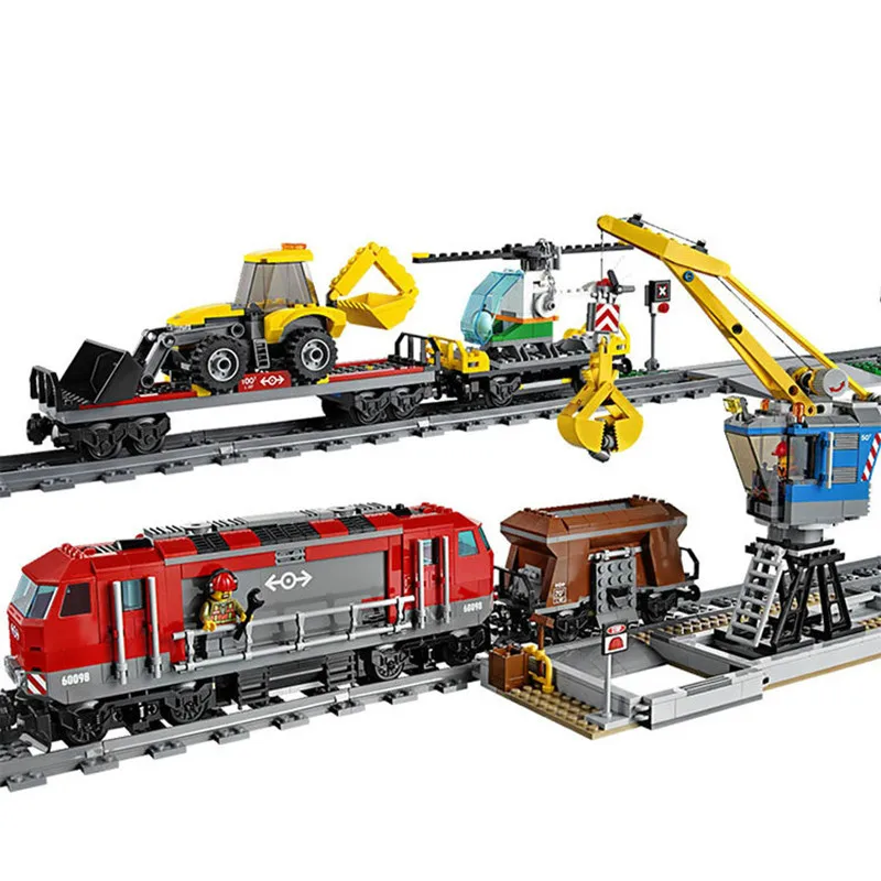 

984pcs Heavy-Haul Train Building Blocks Compatible Legoinglys Train City Christmas Gift Toys for Children DIY Model
