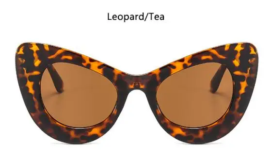 C5 leopard tea Сексуальные блестящие леопардовые солнцезащитные очки кошачий глаз, большие женские солнцезащитные очки известных брендов, уличные солнцезащитные очки 90 s, винтажные аксессуары UV400 - Цвет линз: C5 leopard tea