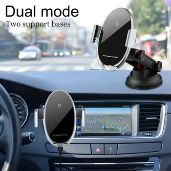 

AsperX Car Phone Holder Air Vent Mount Holder Adjustable Suction Stand Support QI Wireless Charging QC3.0 Fast Charging