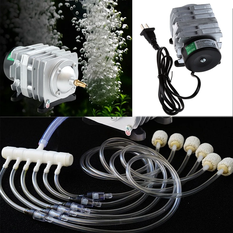 New 45L/min 25W Electromagnetic Air Compressor Aquarium Oxygen Pond Air Pump Aerator