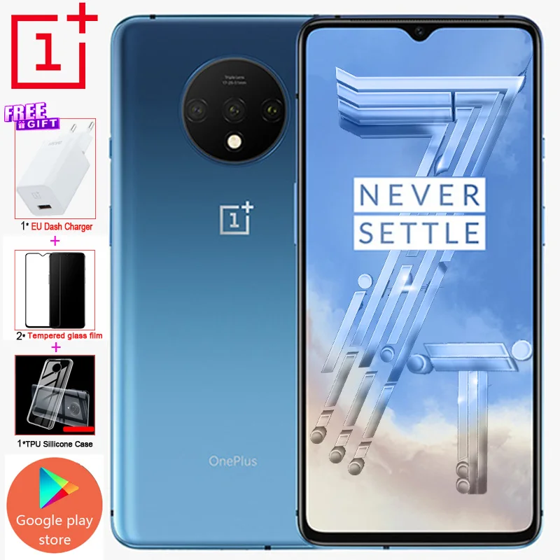 Global ROM Original OnePlus 7T Mobile Phone 6.55&quot 8G 128/256G Snapdragon 855 Plus 48MP Triple Cameras AMOLED Screen NFC | Мобильные