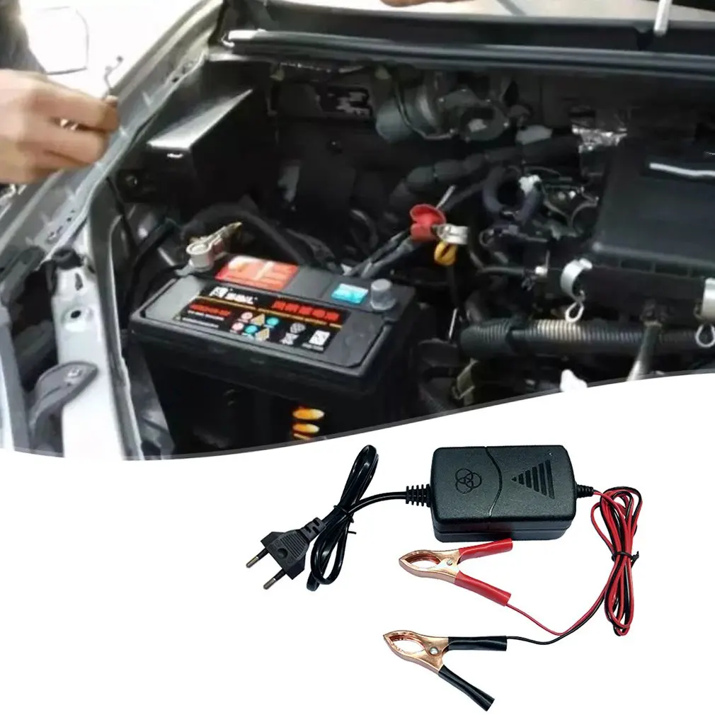 12V1A свинцово Кислотное зарядное устройство 14 4 вольт двойной провод крокодил