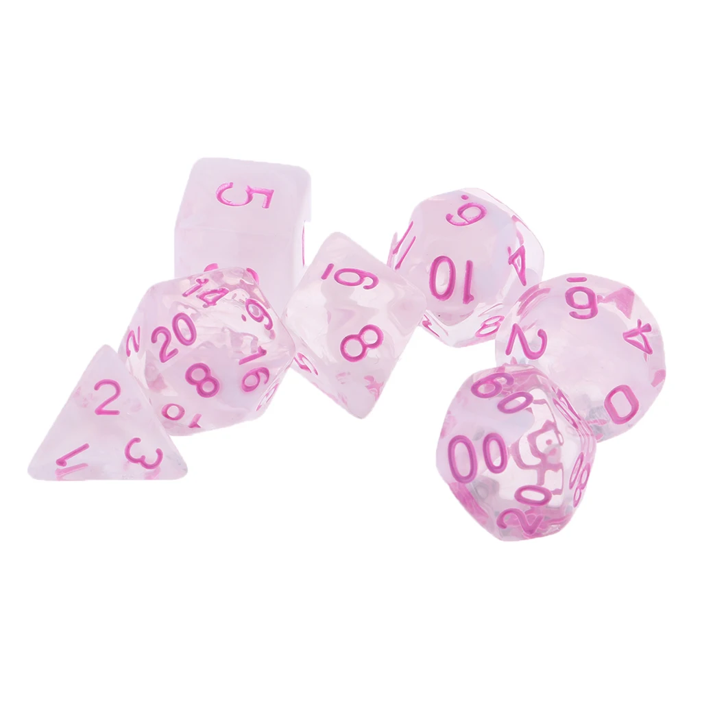 7Pcs Multi-Sided Dice for Dragons and Dungeon Board Game Play Gaming Cube