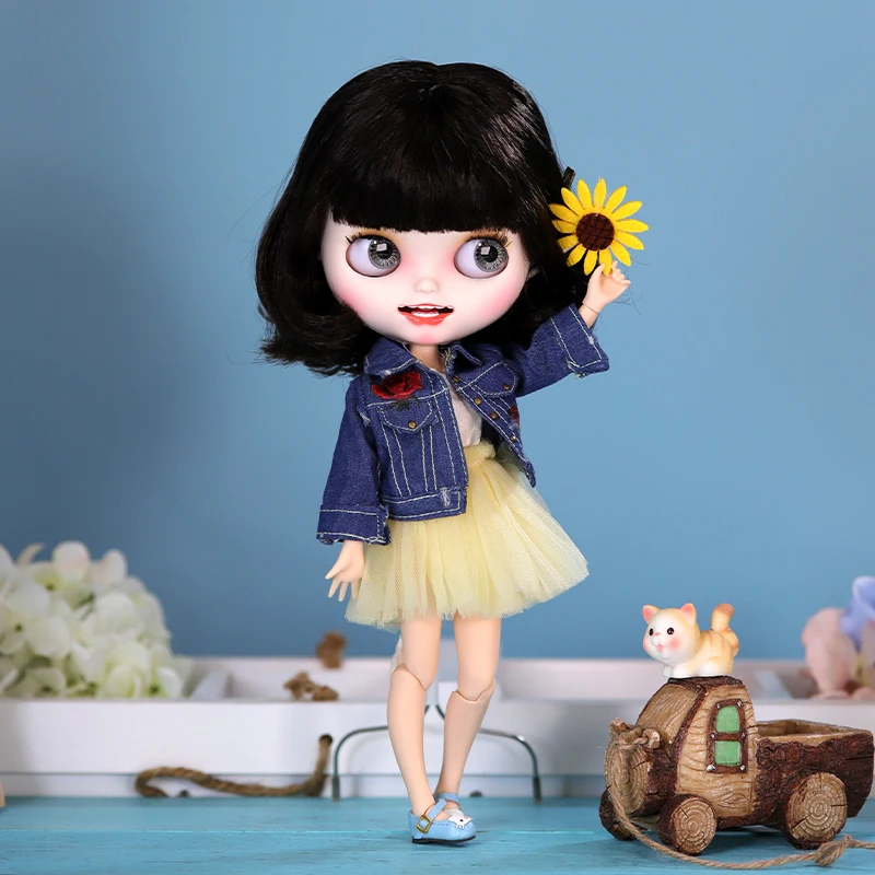 ICY DBS Blyth Doll 1/6 BJD Makeup Silver Black Short Hair Combo Clothes Shoes Hand Set Included Children Gift Special Price children s student reading rack bookshelf can be adjusted creative ins wind student special book clip multi functional use shelf