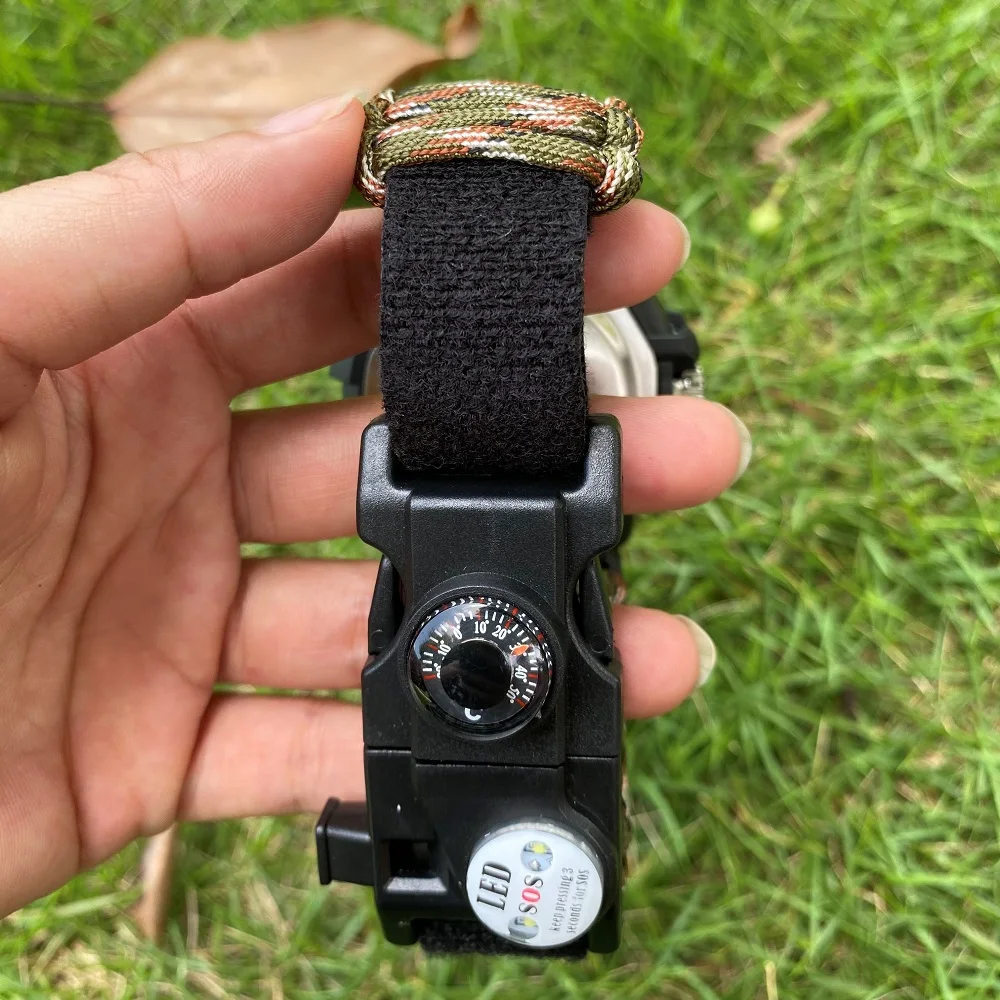 Bracelet paracorde multi-outils, Kit de survie, montre de sauvetage en  plein air, corde d'urgence avec couteau, équipement de Camping - AliExpress