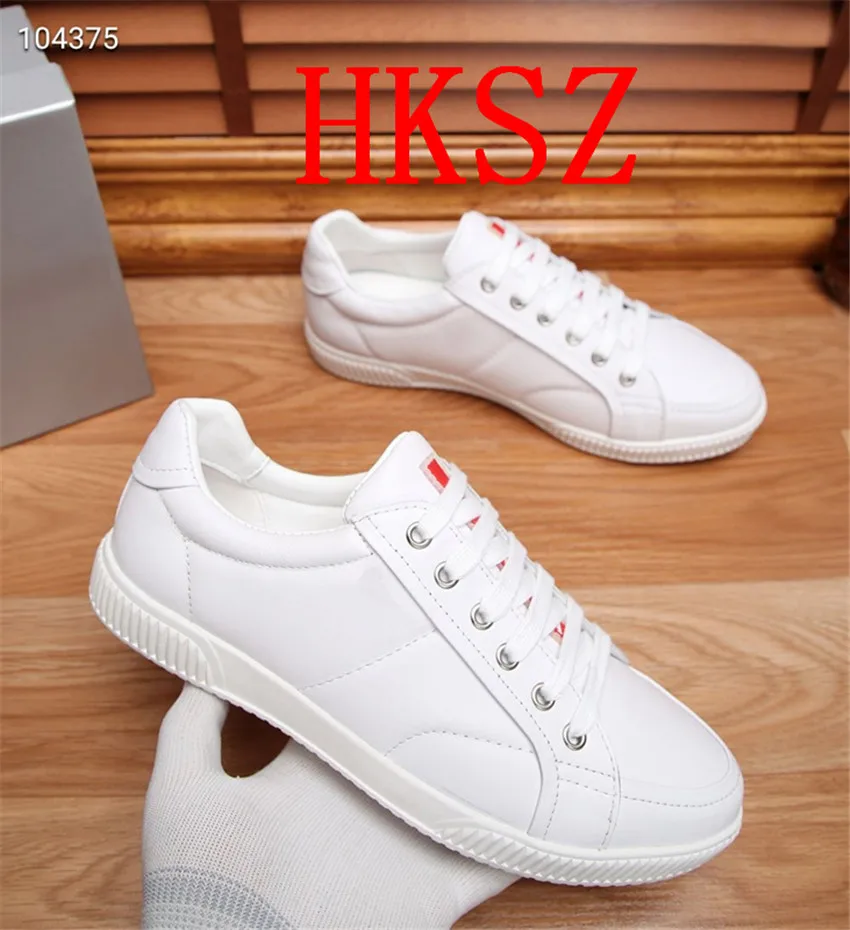 New Famous Designer Low Tops lace-up Genuine Leather cowhide Casual Shoes Fashion Brand Men Classic little white Shoes 38-45