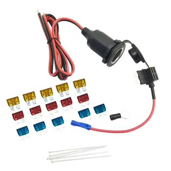 

12V Car Cigarette Lighter Charger Socket Adapter Extension Lead Cable with Fuse NEW
