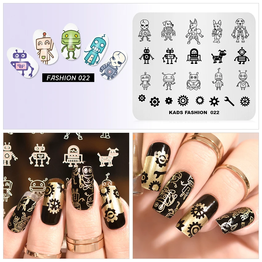 KADS шаблон для дизайна ногтей 63 дизайна модная серия Различные стили больше вариантов шаблон для штамповки ногтей пластины для дизайна ногтей трафареты