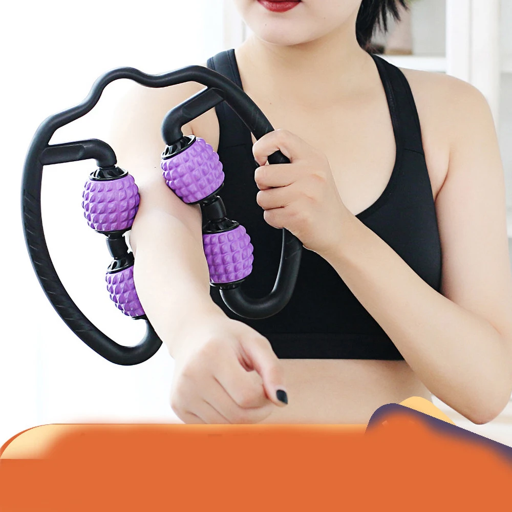 U Shape Trigger Point Massage Roller Eva Material Fascia Relax Skinny Calf Muscle Massager Pilates Sports 4 Wheel | Спорт и