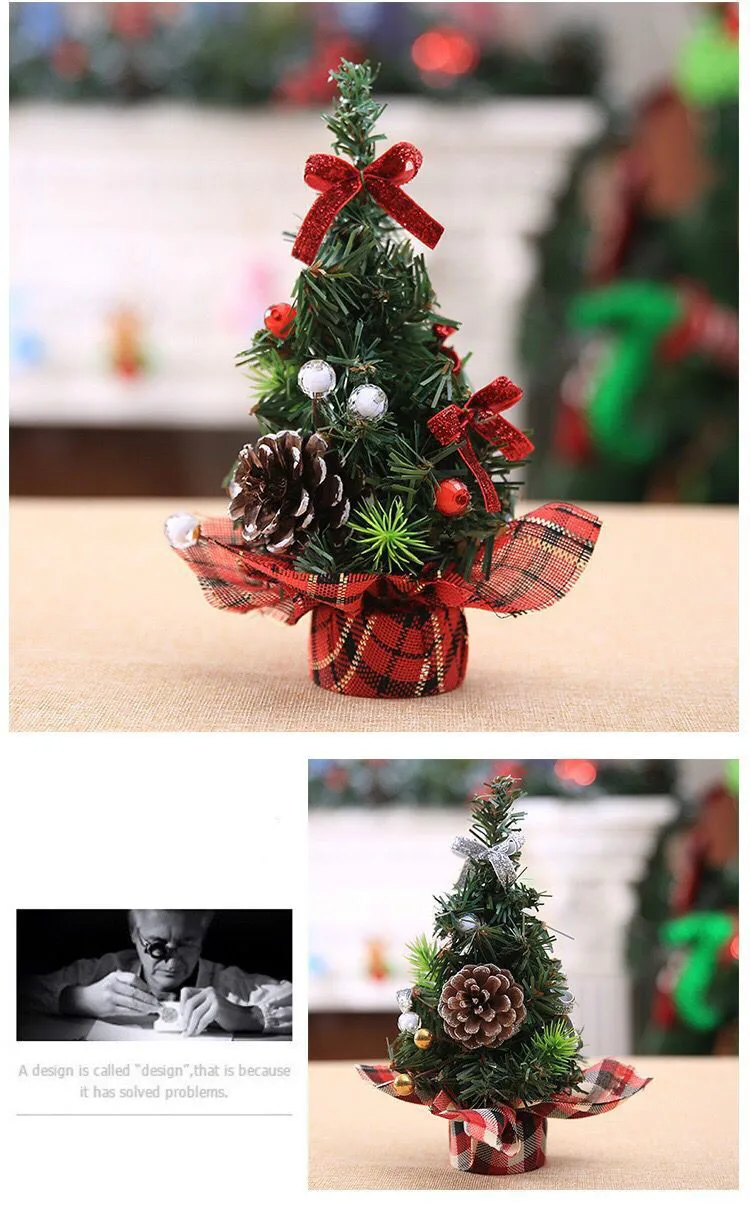 20cm Small Christmas Tree New Year for Home Decor Ornaments Artificial Festival Mini White Xmas Tree Miniature Table Decorations