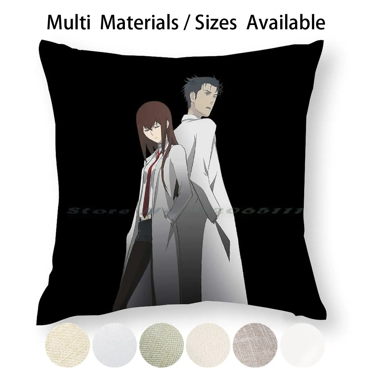 Rintaro Okabe And Kurisu From Steins Gate Pillow Case Throw Cover Cotton Linen Flax | Дом и сад