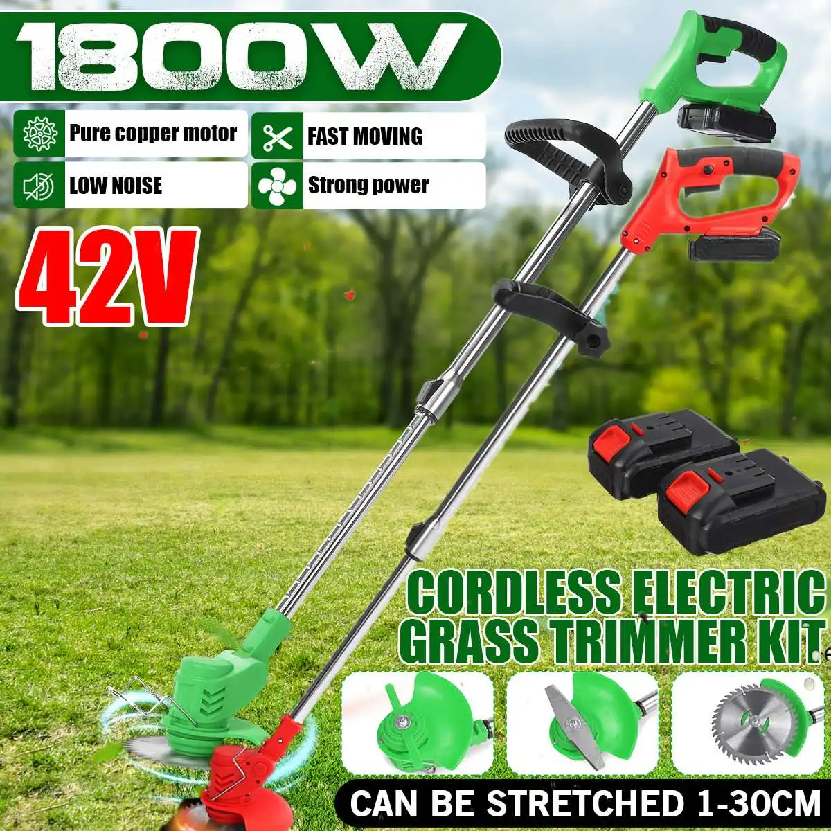 

88V Electric Grass Trimmer Powerful Trimmers Brush Cutter 1800W Lawn Mower Cordless Cutting Machine Pruning Garden Tools