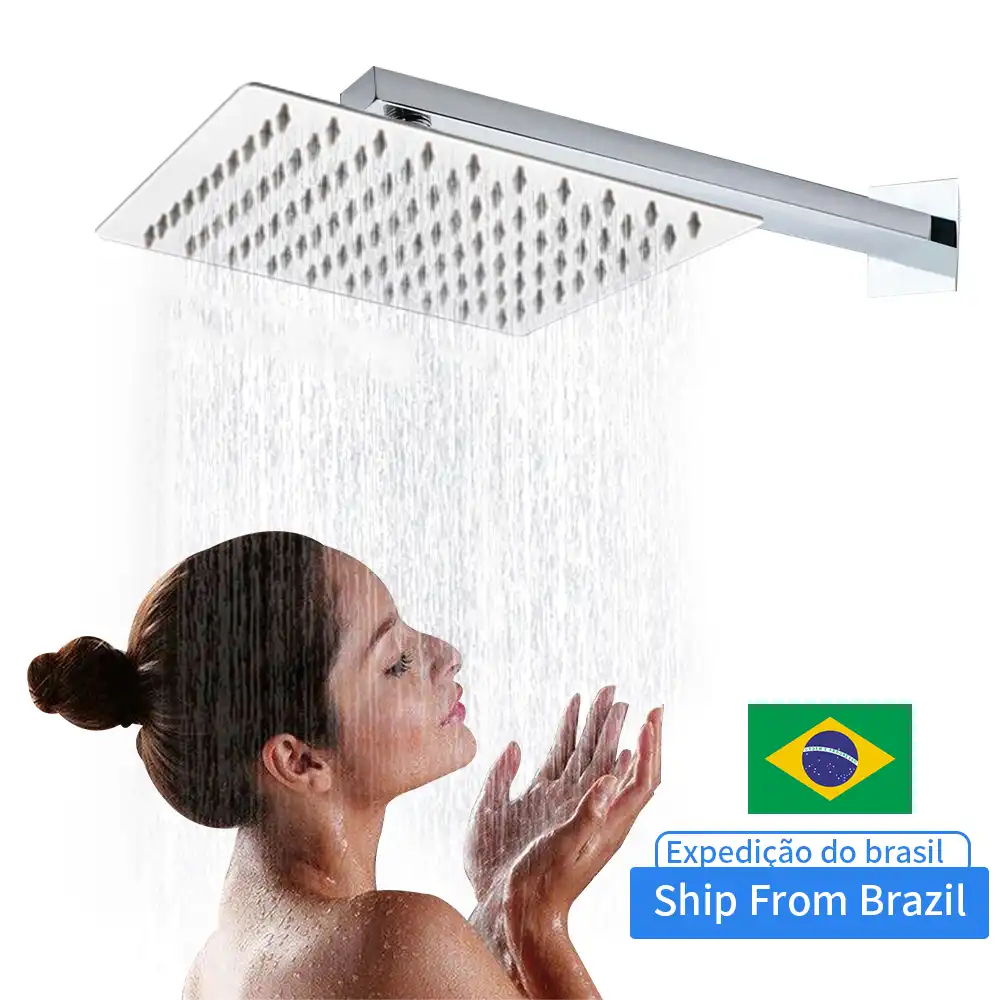 Square Chrome Ceiling Shower Heads 8//10//12//16 inch Rainfall Shower Head Round
