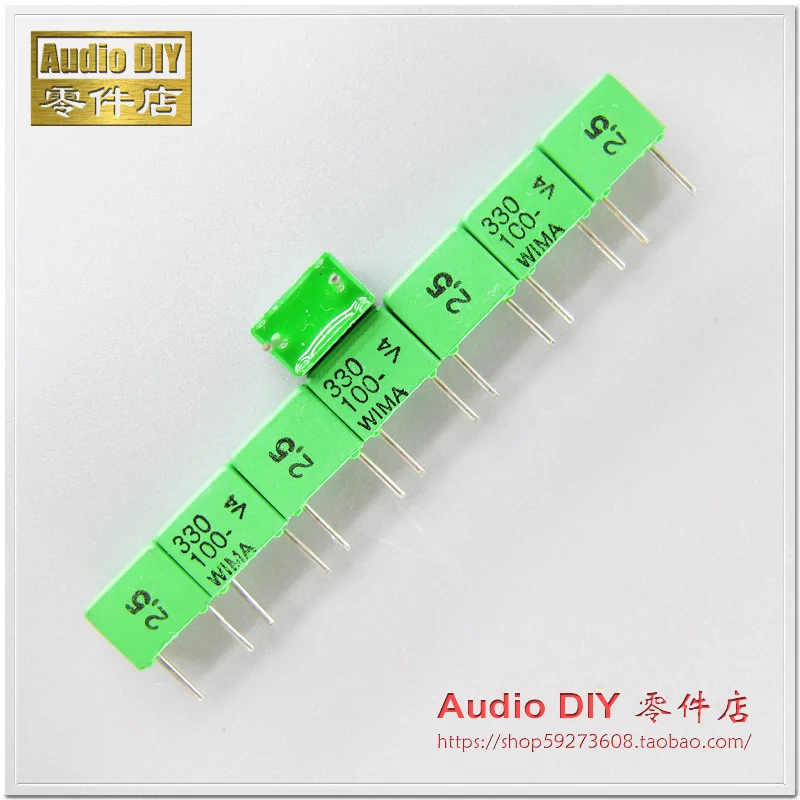 20 шт. новый зеленый WIMA FKP2 330pF 100V 100v330pf 2.5% p5mm Высокоточный аудио пленочный