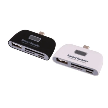 

Multifunction OTG To USB 2.0 Smart Card Reader SD TF CardReader For Android SmartPhone Card Readers New With For Micro USB Port
