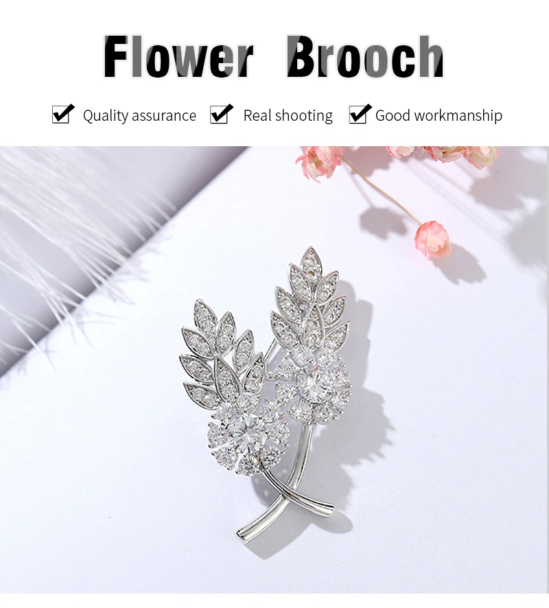 Vintage Leaves Brooches for Women Elegant Suit Dress Flower Brooch Pin Fashion Jewelry High Quality Party Accessories Gift