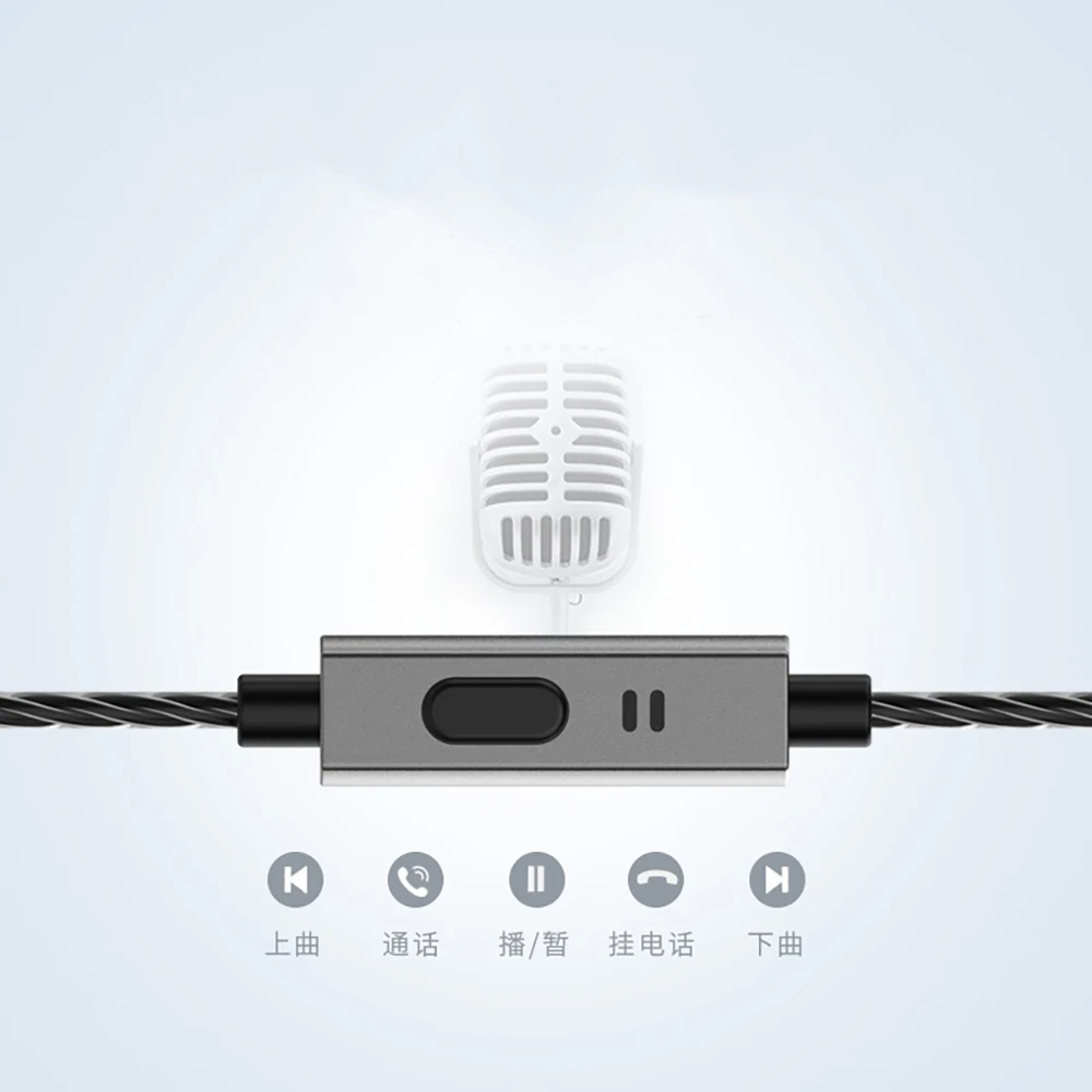 New Z4 Four Core Dual Dynamic Earphone Music Game Headset Subwoofer Cable Headset Noise Reduction Wire Control In Ear Headset