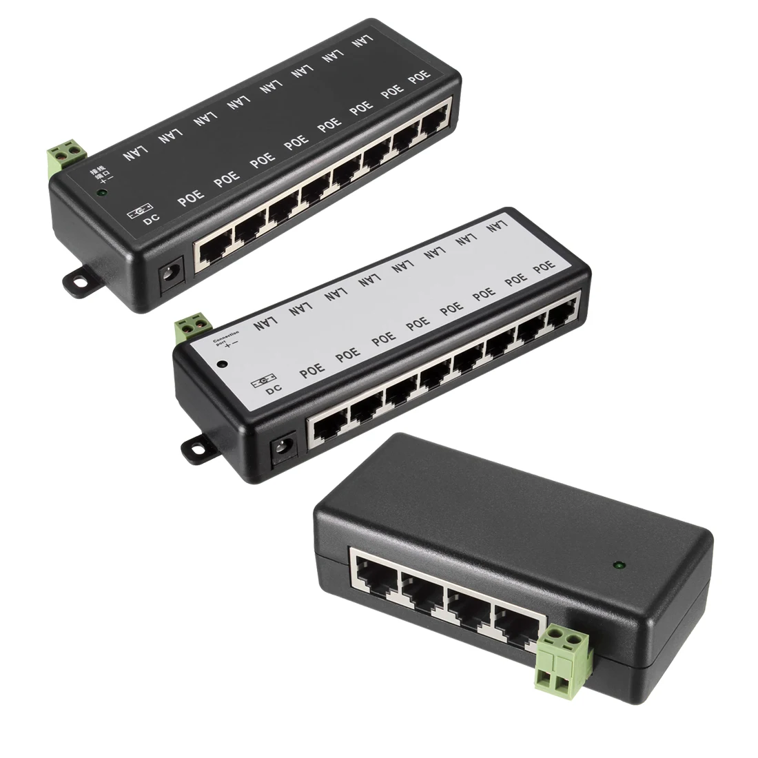 

uxcell 4/8 Port POE Injector Adapter DC 12-48V Power Over Ethernet Injector POE Combiner Power Supply Module