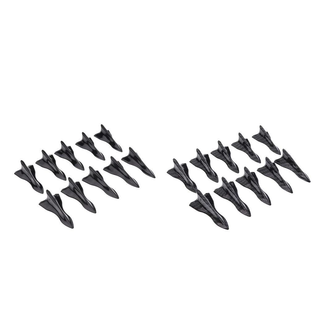 20PCS Universal Car Roof Air Vortex Generator Shark Fin (Carbon Fiber+Black)