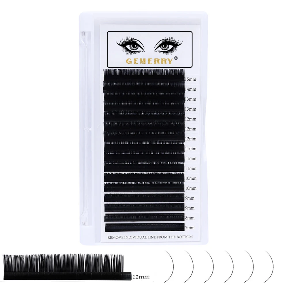 

Gemerry Individual Lash for Make up Beauty Eyelash Extension Silk Fiber False eyelashes Thick Natural Classic False Lashes