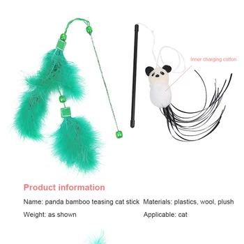 

Funny Pet Cat Stick Teaser Panda Bamboo Creative Modeling Interactive Stick Toy For Cats Wire Chaser Cat Dog Toys Pet Supplies