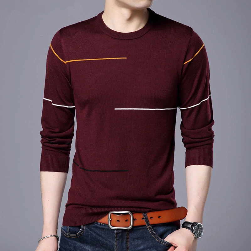 Autumn Winter Cashmere Wool Sweater Men Brand Clothing New Arrival Slim Fit Warm Sweaters O-Neck Pullover Men Top J687