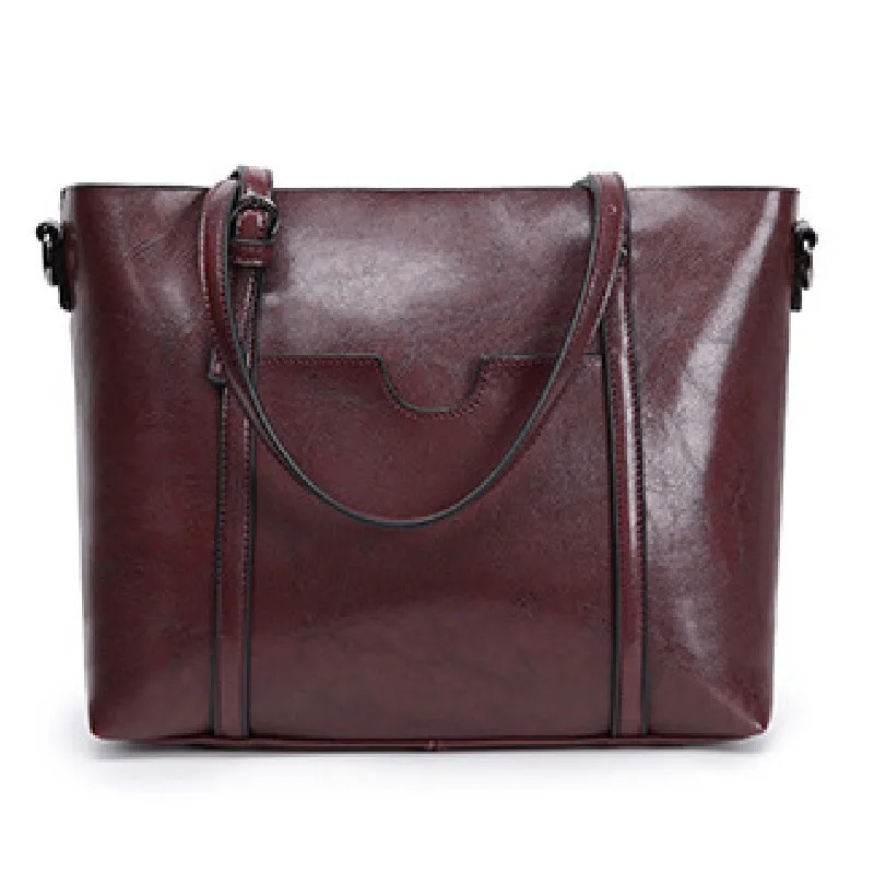 

Women's handbag western style retro oil wax skin woman bag single shoulder oblique span large capacity Tot bag tide