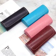 

Portable Retro Sunglasses Spectacle Bag Sold Color Simple All-match Waterproof PU Leather Spectacle Bag For Women Men