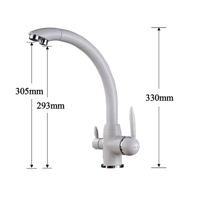 White with Dot Ulgksd 5 цветов, кухонный кран для очистки воды, фильтр для воды, краны, смеситель для воды, смеситель для кухни, кран для раковины, латунный кран для питьевой воды - Цвет: White with Dot