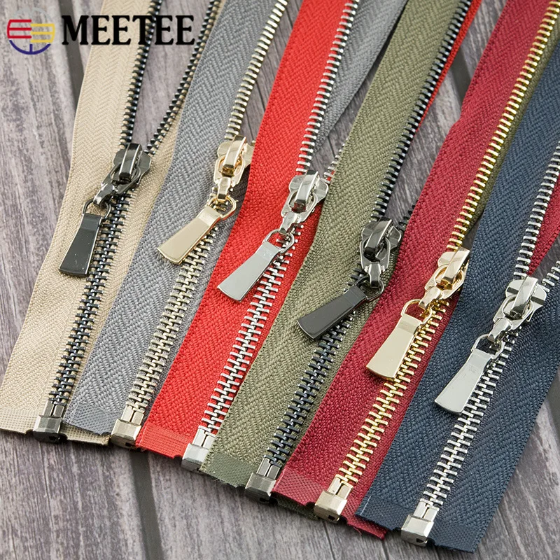 Meetee 1 шт. 85 см 5# металлическая молния открытый конец самофиксирующийся пуховик пальто застежка-молния DIY пошив костюма аксессуары для ремонта одежды ZA010