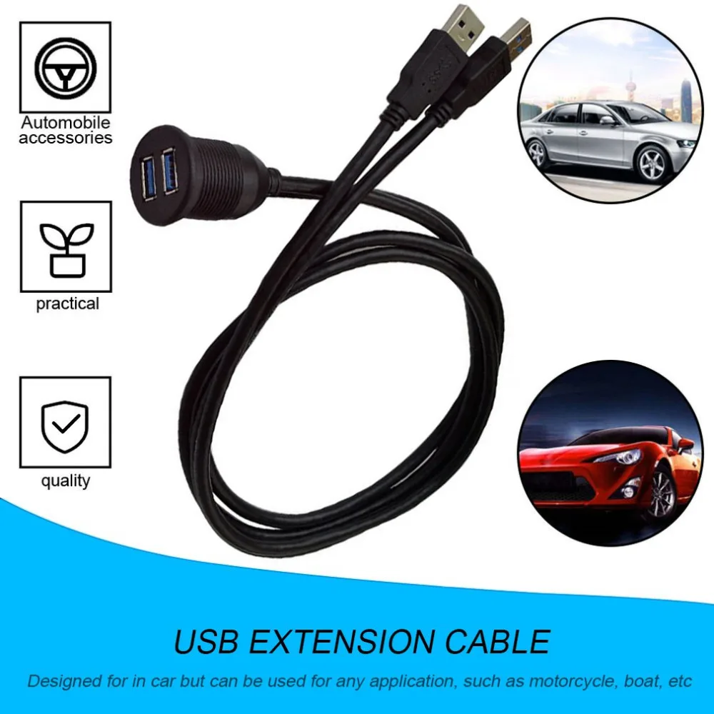Автомобильная приборная панель флеш-крепление USB адаптер док-станции панель приборной панели 3,0 порт штекер-Женский удлинитель кабеля для мотоцикла лодка Горячая