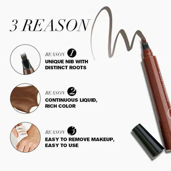 

Newly 4 Points Eyebrown Pen Waterproof Fork Tip Long Last Sweat-proof Eyebrow Pen Pencil CTN88
