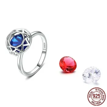 

Avile S925 sterling silver three-color ring can be replaced zircon color simple ring