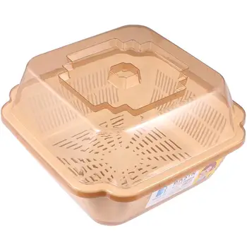 

1Pc Kitchen Dish Rack Practical Tableware Box With Lid Water Draining Storage Shelf Household Kitchen Storage Box