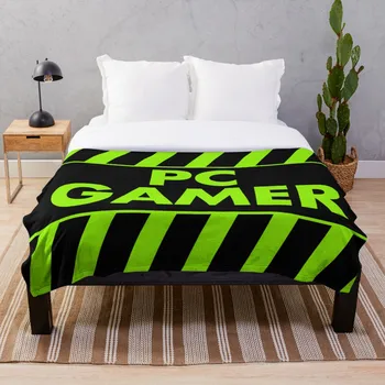 

Soft Blanket for Bed Sherpa Flannel Fleece Blanket Home Travel Sofa Soft Throw Blanket Warning Pc Gamer Green