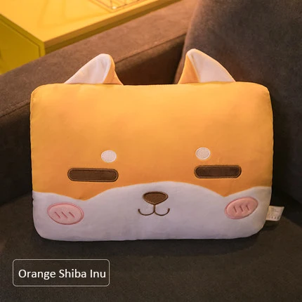 Orange Shiba Inu Новинка Kawaii плюшевая грелка для рук Подушка милый мультфильм чучела животных кукольные диванные подушки зимние руки грелки для девочек детские игрушки подарки - Цвет: Orange Shiba Inu