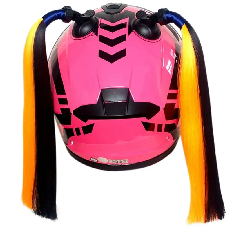 Мотоциклетный шлем косички женский парик с косами для мотоциклетных шлемов 6 цветов Twist Dual Pigtail хвост - Цвет: 5