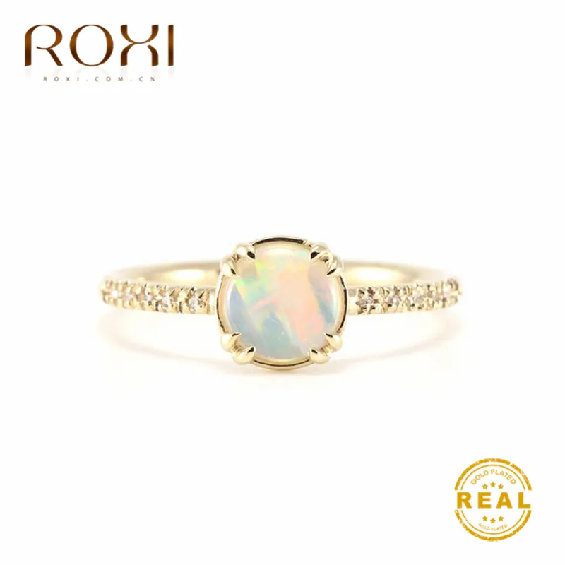ROXI модные обручальные кольца Белый огненный опал кольца для женщин винтажный Модный Ювелирный камень кольцо обручальное подарок обручальное кольцо