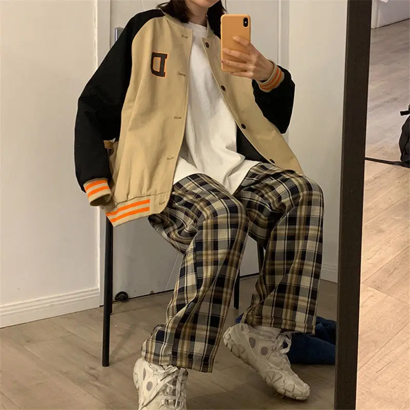 HOUZHOU Harajuku Plaid Pants Girls Oversize Vast Leg Trousers Feminine Korean Type Excessive Waist Checkered Pajama 2021 Spring Summer time 8 H3fcc44b8a459455ebed1e149b6d6d5c0M