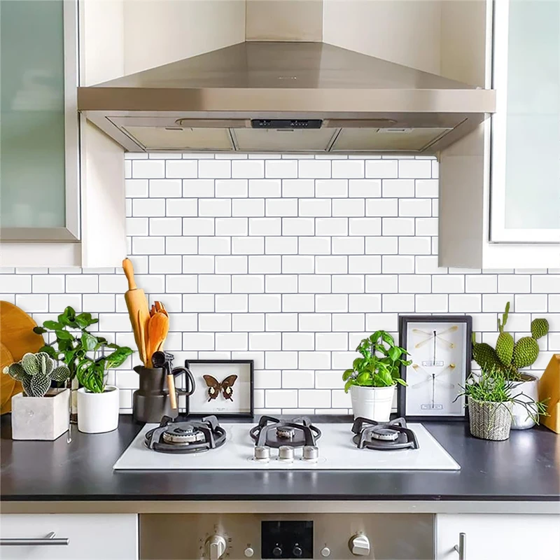 Self Adhesive Wallpaper 3D Waterproof Kitchen Backsplash Vinyl Tiles | Дом и сад