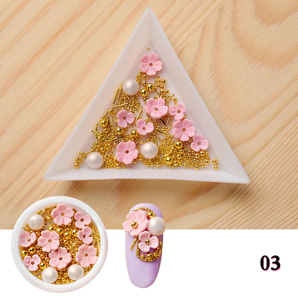 1 шт новая мода смешанные металлические красочные 3D хрустальные камни Блестящие Стразы для ногтей цветок маленькие бусины женские украшения для ногтей