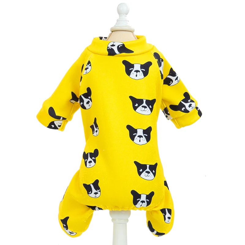 Хлопковая одежда для собак Французский бульдог комбинезон для животных теплая одежда для домашних животных для маленьких средних собак костюм зимний костюм для собак Ropa Perro - Цвет: Yellow