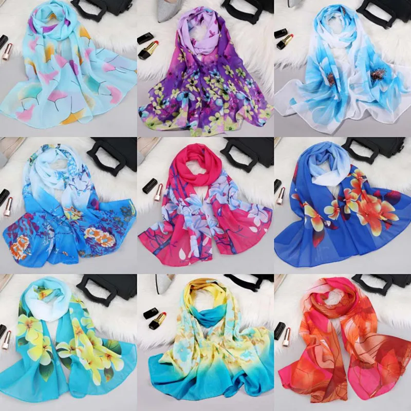 

Chiffon spring summer autumn Women long Scarves Ladies print Shawl children kids girl Muslim Hijab fashion thin scarf for women