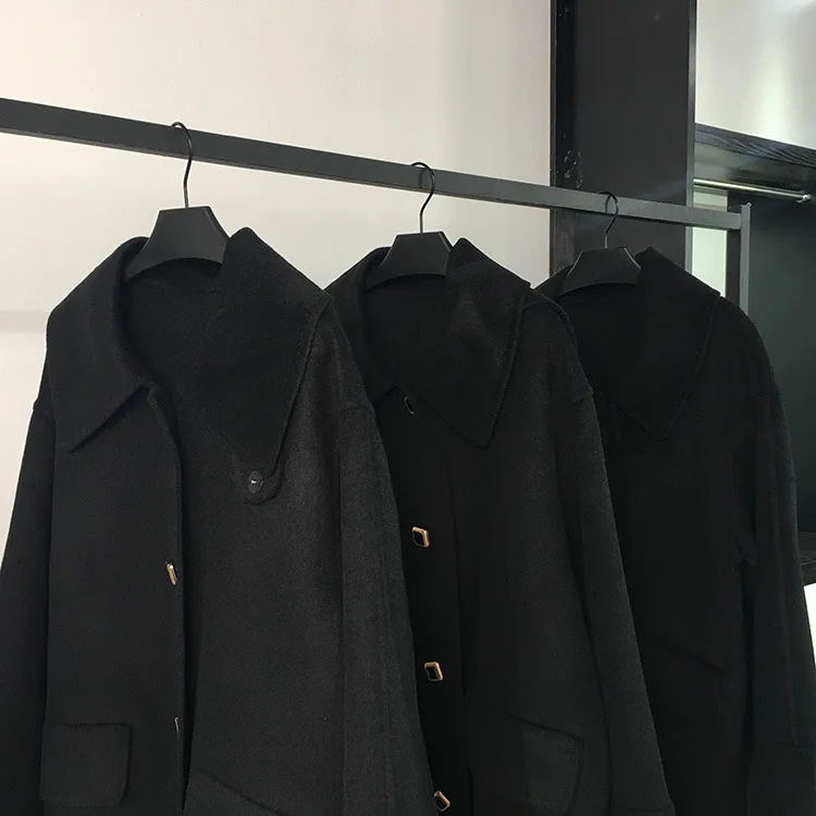 [Special Section] Retro Square Buckle Double-Sided Duffle Coat Mid-length Elegant Woolen Jacket WOMEN'S Dress Anna
