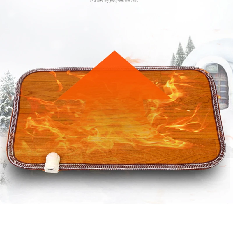 Skup Zimowe ogrzewanie Mat elektryczne płyta grzejna ciepłe stopy termostat dywan drewna ziarna skóra cieplej dywaniki dla biuro w domu