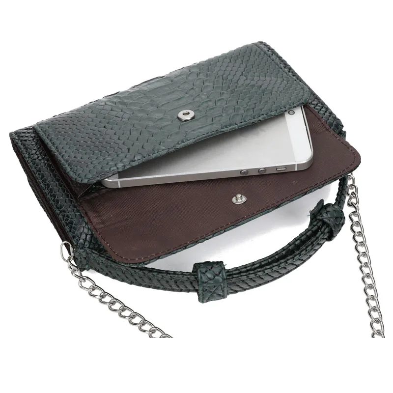  Luxury Genuine Python Leather Hand Bags Cross Body Shoulder Bag Snakeskin Designer Day Clutch Chain - 4000097428376