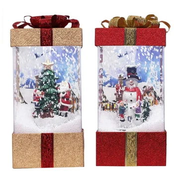 

Electric Santa Claus Snowflake House,LED Lights and Music Christmas Dynamic Snow Globe,Christmas Holiday Gift
